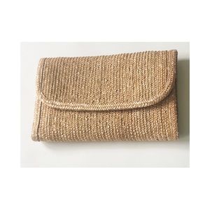 Large Vintage Straw Clutch